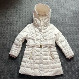 Kenzie long coat with hood and belt